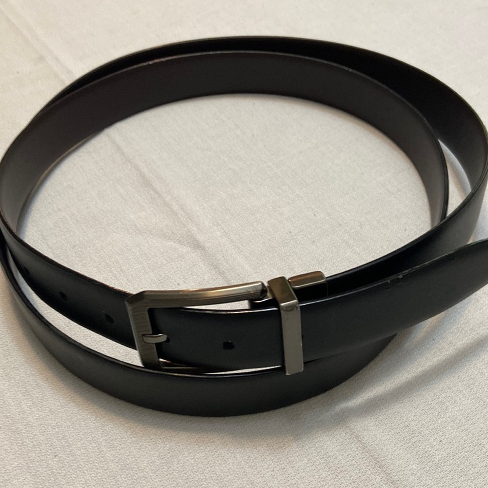 Black/Brown Reversible Dress /Casual Bonded Leather Large Mens Belt Size 54